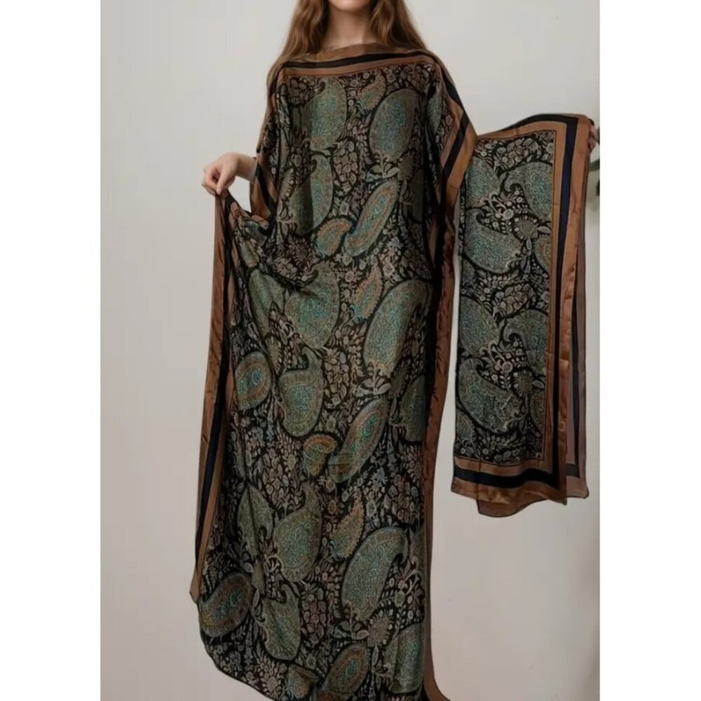 Kaftan Abaya Dashiki Elegant boho Muslim African maxi loose curvy fit up to 3X